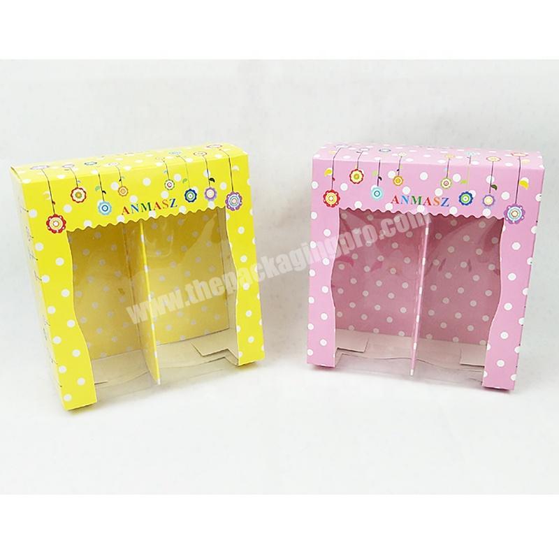 Custom Printed Glossy Art Paper Baby Shoes Packaging Box With Clear Pvc Window