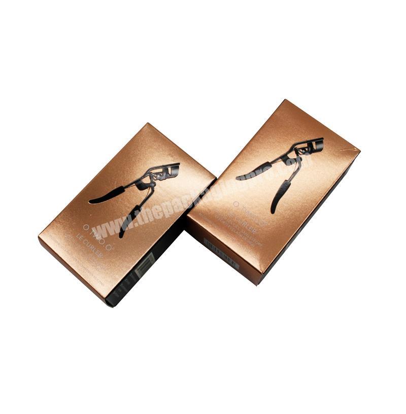 Custom printed gold paper false eyelash box tuck end square folding card paper box for eyelash packaging