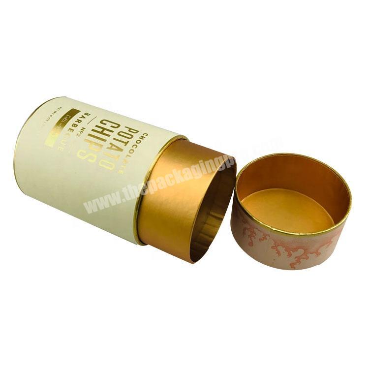 Custom printed high grade paper tube box for potato chips fries round packaging