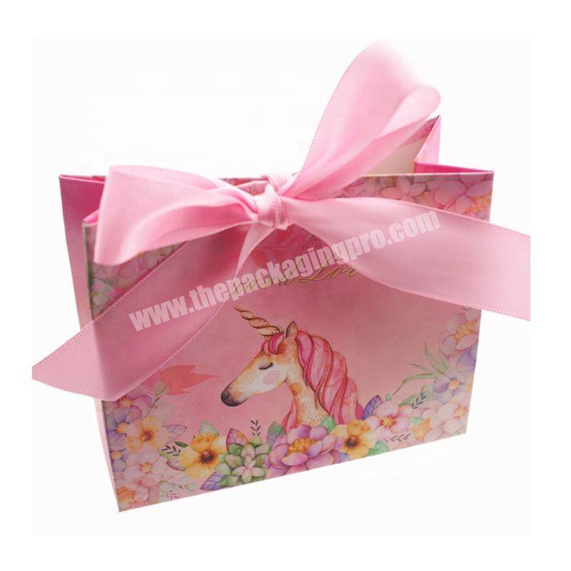 Custom Printed High Quality Newest Eyelashes Promotional Pack Cosmetic Packaging Pink Shopping Paper Bag