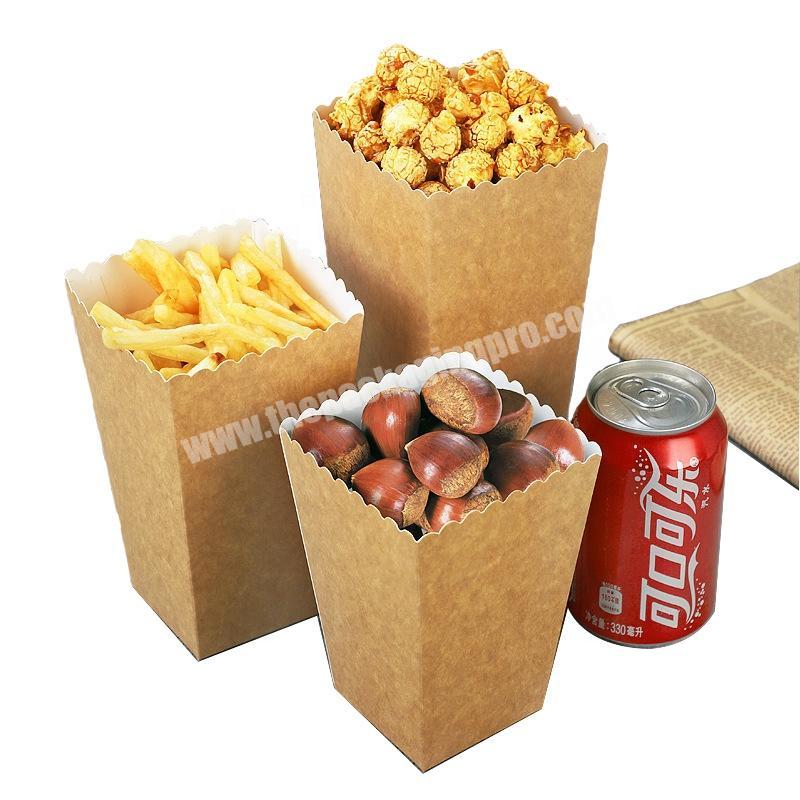 Custom printed kraft food box take away paper popcorn buckets