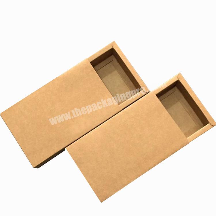 Custom Printed Kraft Paper Sliding Cosmetic Box, Drawer box for phone case packaging