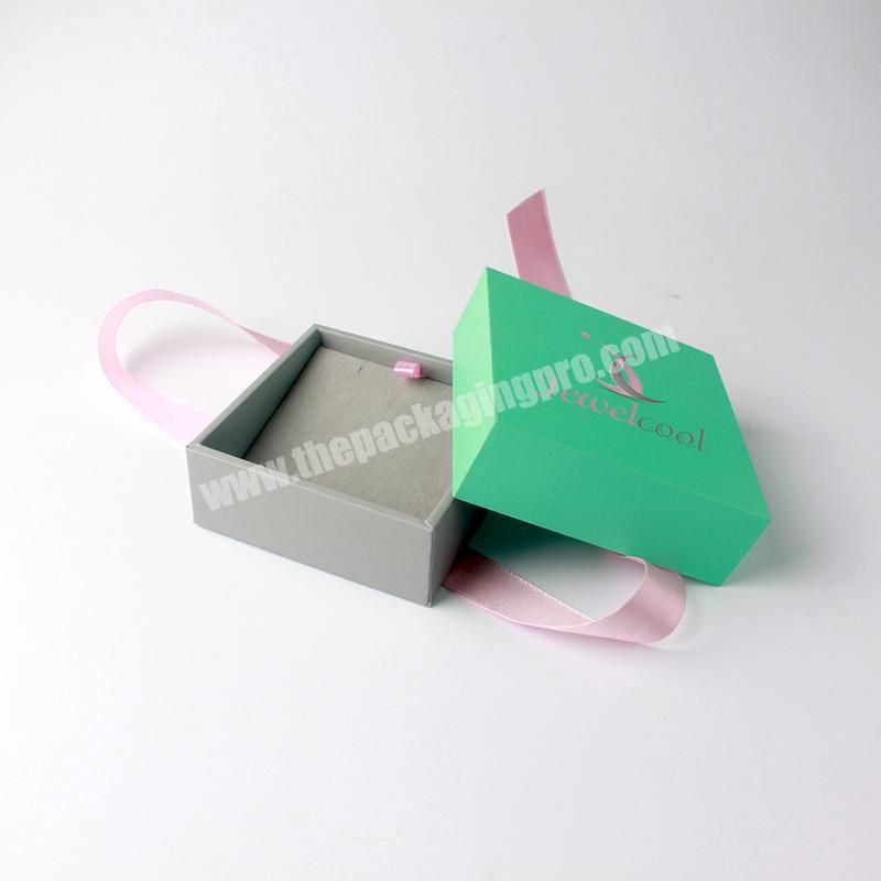 Custom printed Logo gift paper packaging box with ribbon