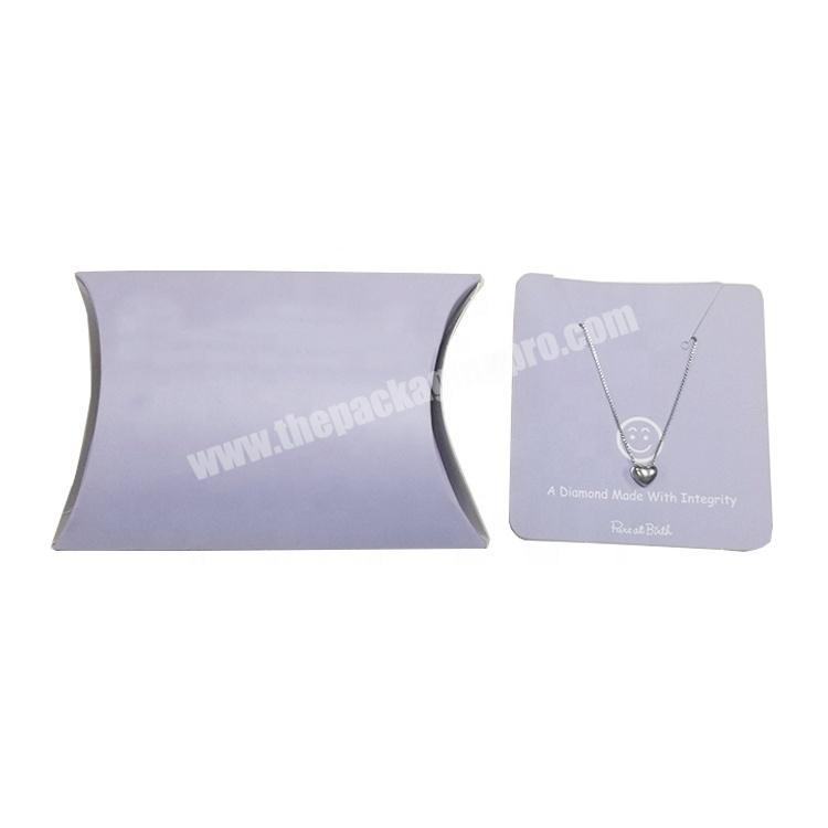 Custom Printed Logo Gift Small Jewelry Paper Pillow Box Packaging