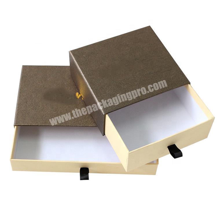 Custom Printed logo hot foil stamping Elegant Cardboard sliding drawer Packaging Boxes