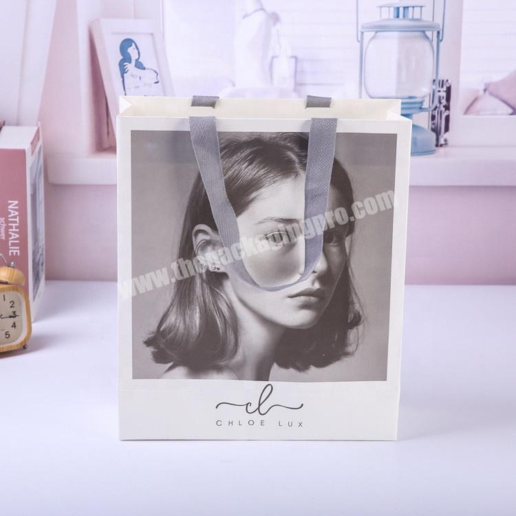 Custom printed logo personalized paper bag for cosmetics