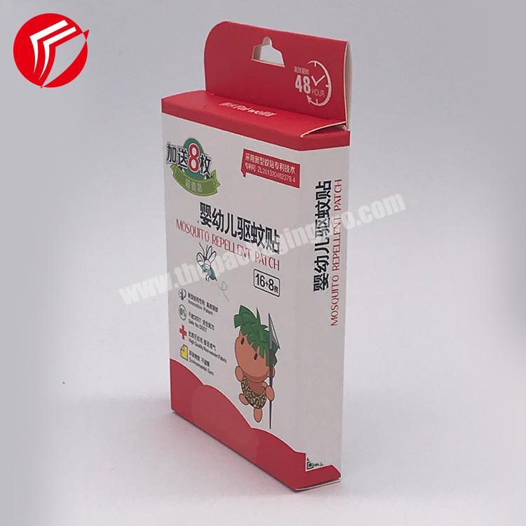 Custom printed logo recycling premium retail white packaging paper boxes for mosquito repellent patch
