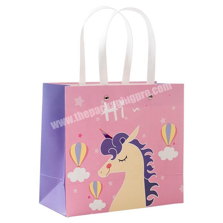 Custom Printed Logo White Gift Paper Shopping Bags With Rivet Handle