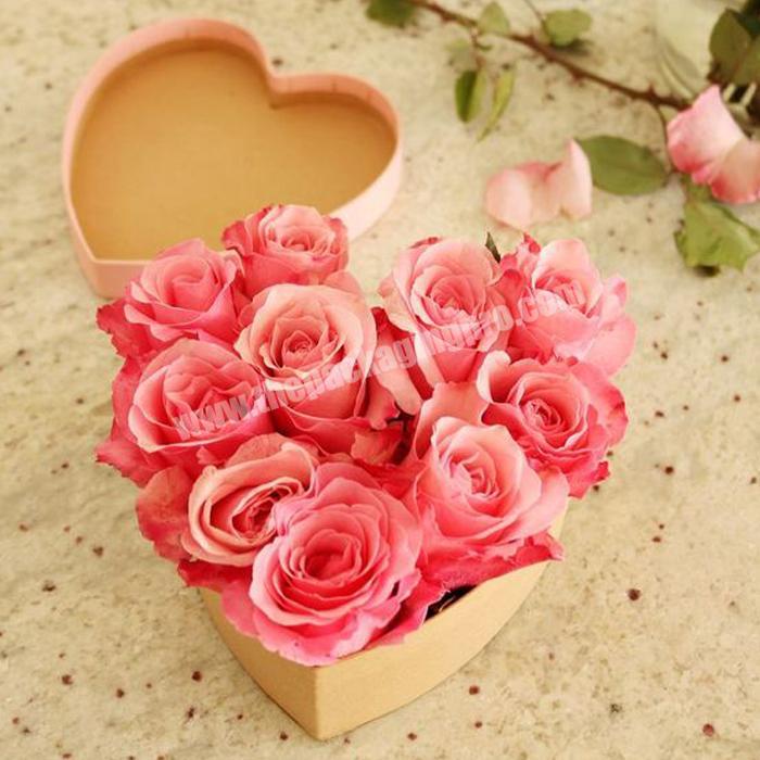 Custom Printed Love Heart Shape Preserved Rose Flower High Quality Surprised Cardboard Wedding Heart Flower Gift Box