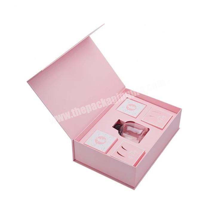Custom Printed Luxury Cardboard Magnetic Perfume Bottle Packaging Boxes With Foam Insert