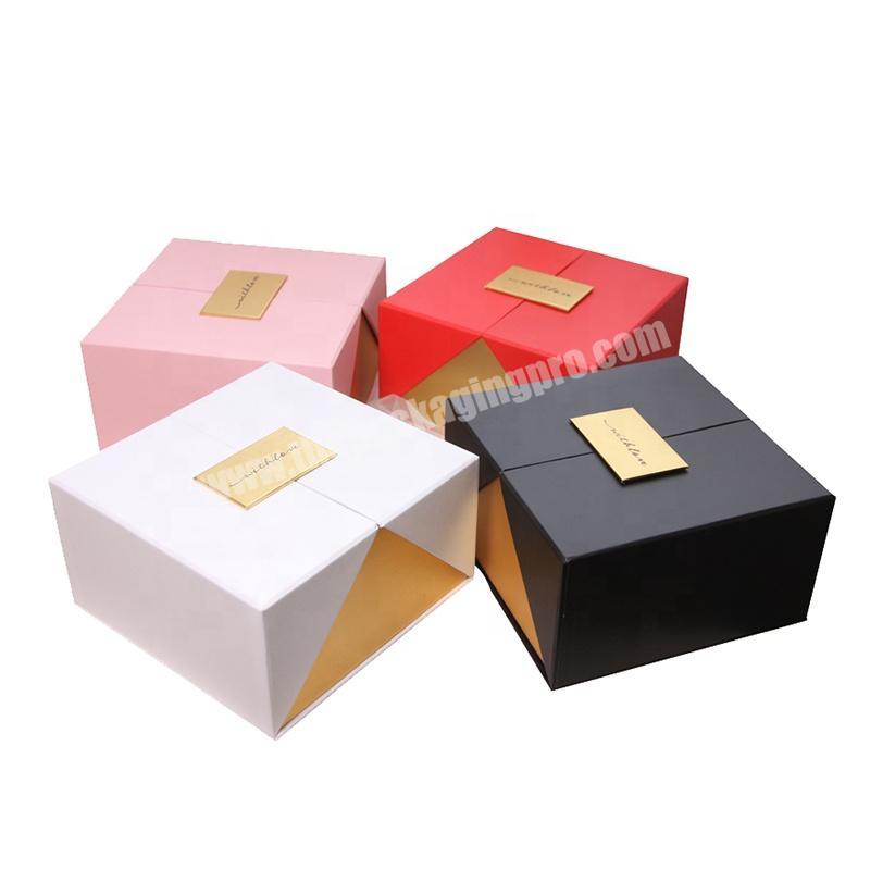 Custom Printed Luxury Double Door Magnetic Closure Make Up Cosmetics Packaging Paper Cardboard Gift Box
