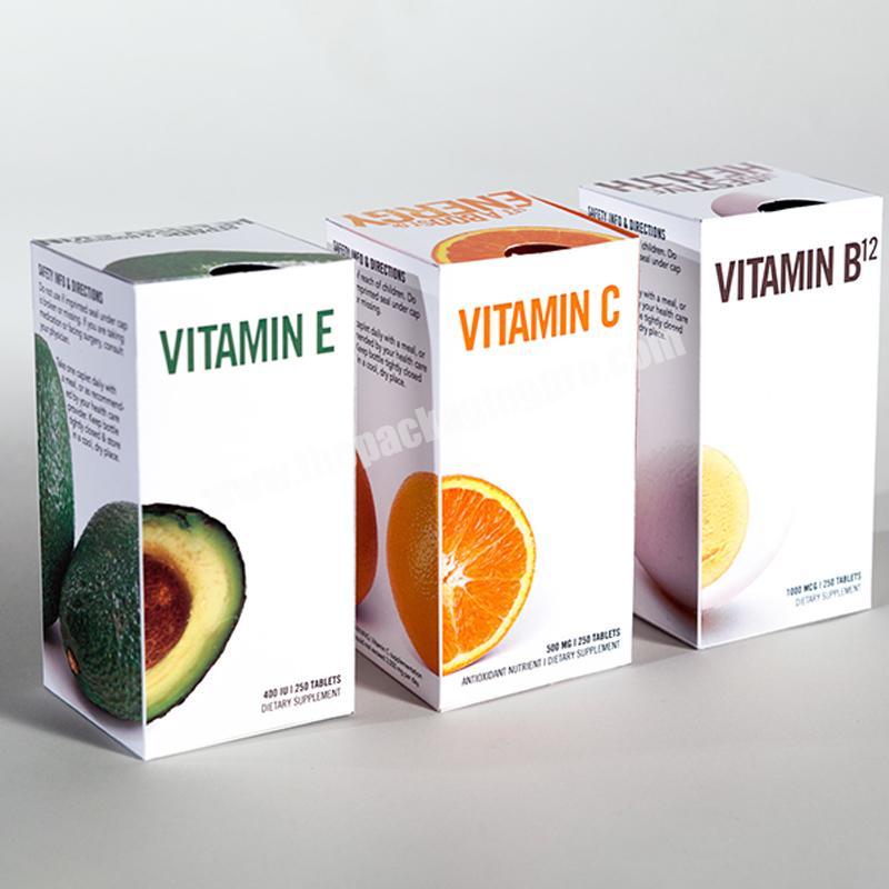 Custom Printed Paper Low Price Delicate Appearance Vitamin Pill Health Care Products Box Packaging Box