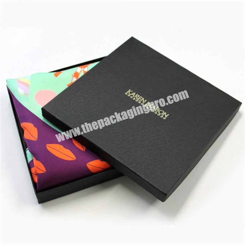 Custom Printed Paper Rigid Lid and Bottom Scarf Box Packaging Boxes For Gift Shawl Scarves Silk Scarf Hijab Packing