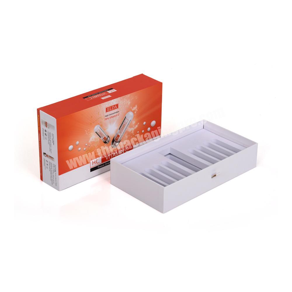 Custom Printed Paper Sliding Drawer Cardboard Vitamin Box Shipping Packaging Box