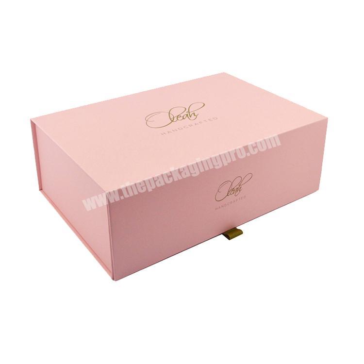 Custom Printed Pink Cardboard Magnetic Closure Folding Shoe Box With logo