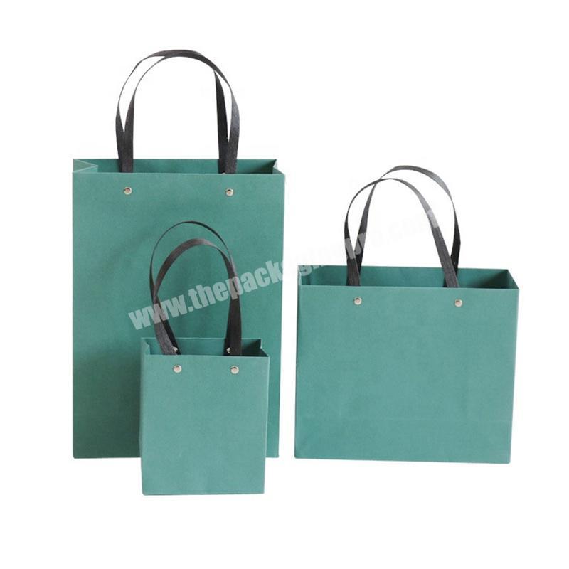 Custom Printed Recycled Eco-Friendly Material Kraft Paper Shopping Paper Bags Soft Drink Food Gift Bag With Flat Handles