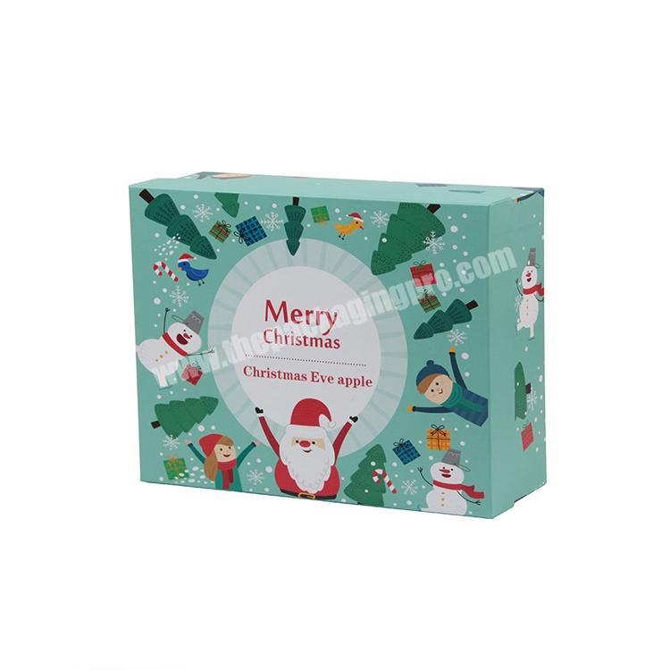 Custom printed rigid paper cardboard christmas packaging gift box with lid