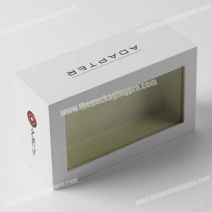 custom printed rigid paperboard product packaging paper box with window