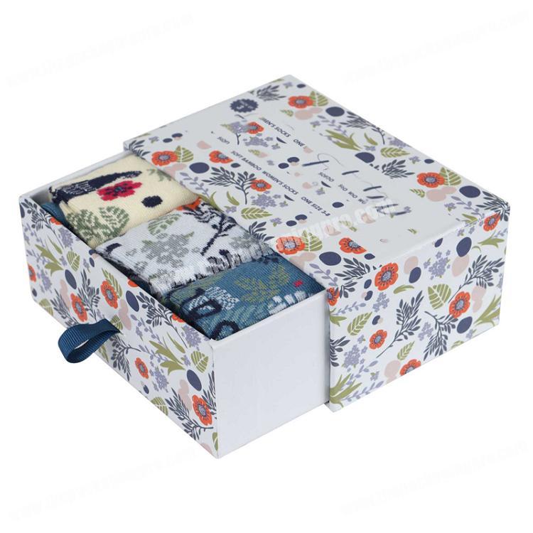 Custom Printed Sliding Drawer Underwear Socks Gift Packaging Box
