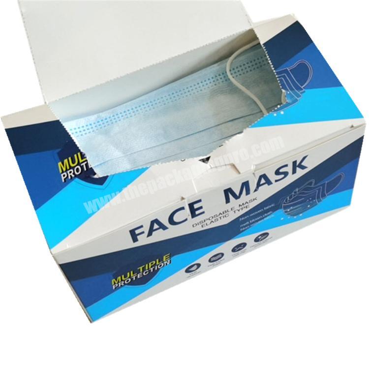 custom printed small MOQ ai te fei mask box medical mask 3 ply box