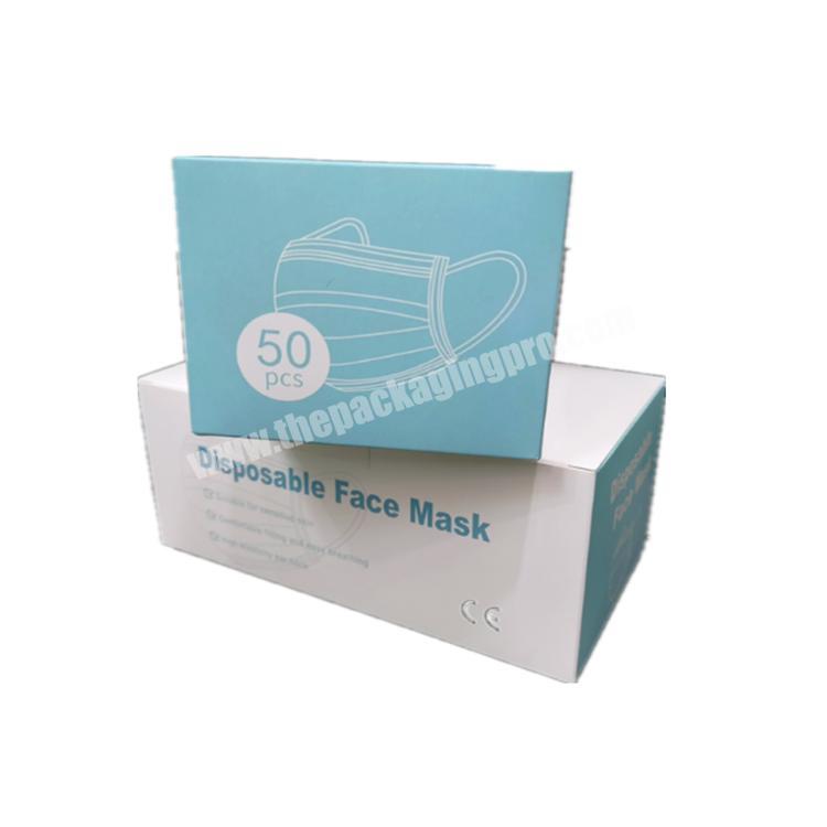 custom printed small MOQ surgical mask 3ply 20 box sergical mask box