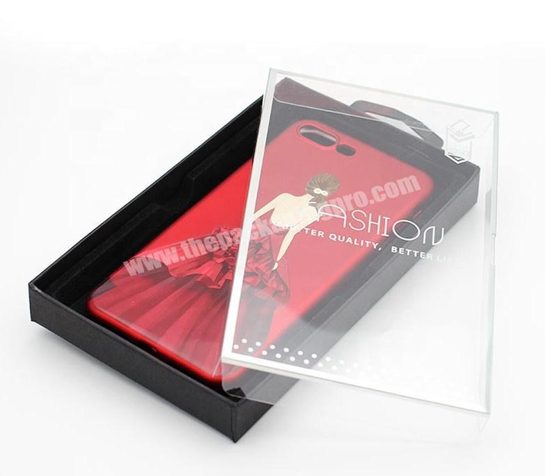 Custom Printed Software Mobile Phone case Accessories Packaging Box with Clear wrapped Window