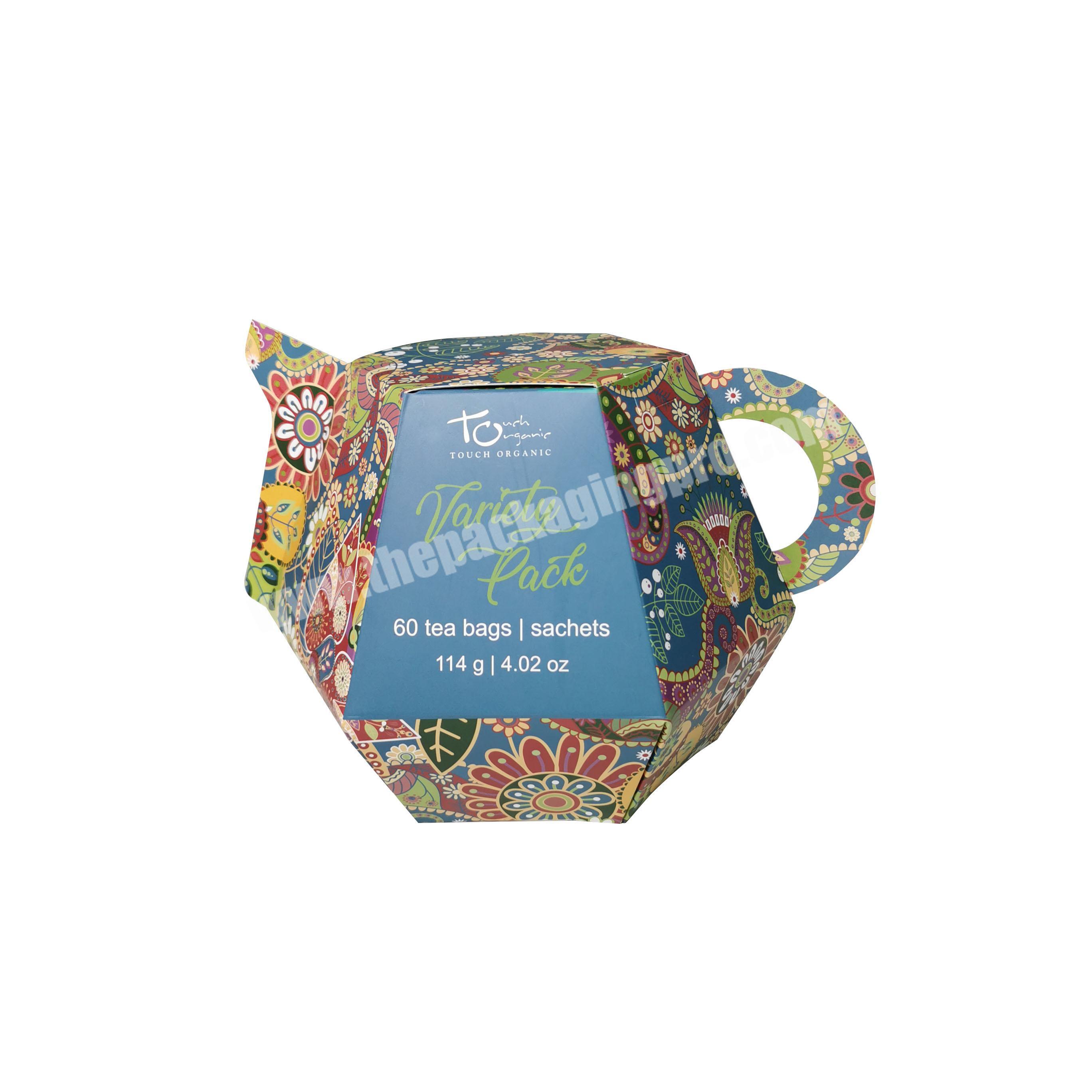 Custom printed teapot shape creative paper gift boxes