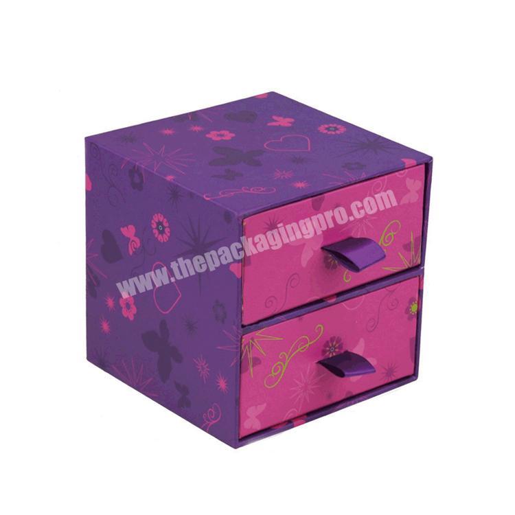Custom Printed Two Layers Recycle Sliding Style Cardboard Paper Packaging Gift Drawer Box