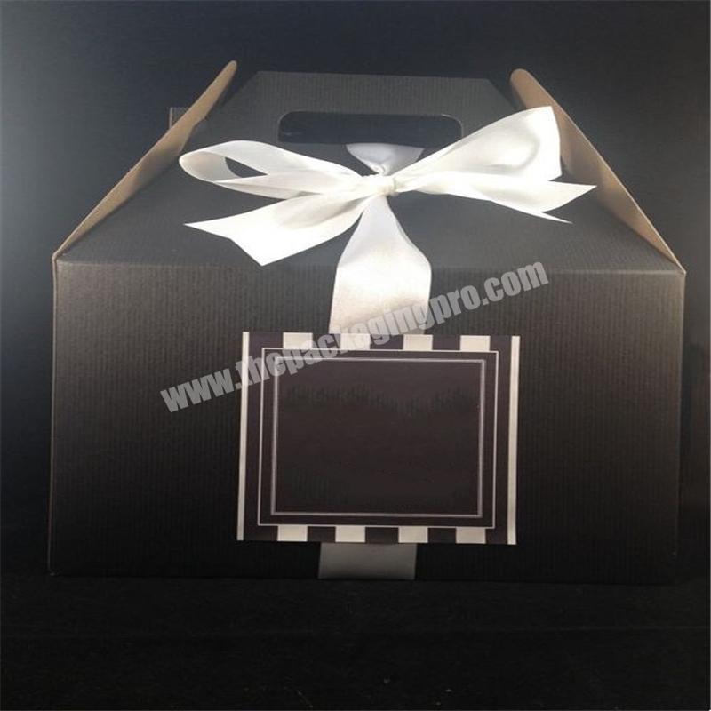Custom printed white card food grade birthday cake box Kraft paper packaging