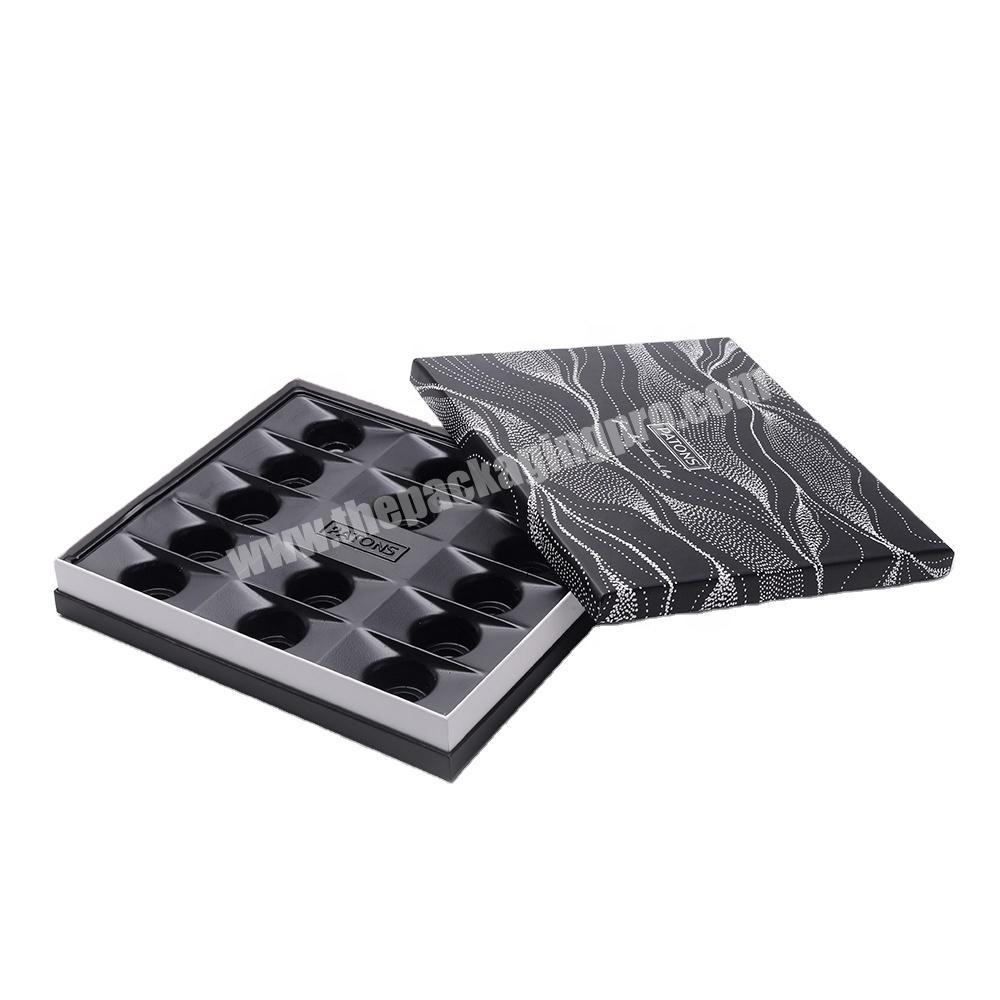 Custom Printed Wholesale Black Lid and Base 2 Pieces Clothing Rigid Cardboard Gift Paper Packaging Box with Blister