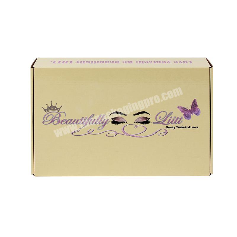 Custom Printed Yellow Flute E-Commerce Packaging Box Corrugated Cardboard Shipping Mailer Plane Box