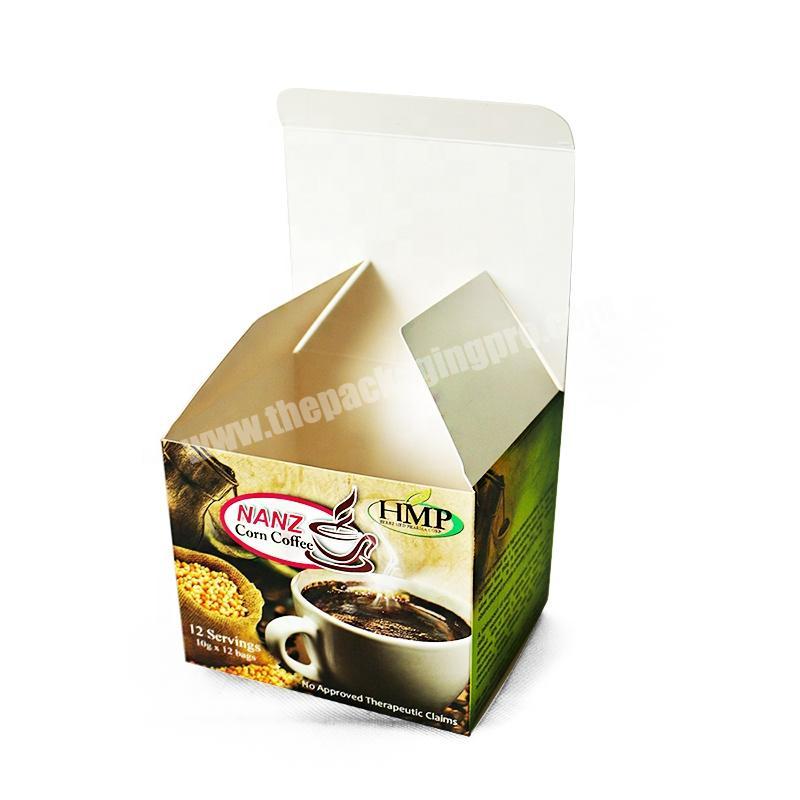 Custom printing 12pcs corn coffee powder capsule paper packaging box