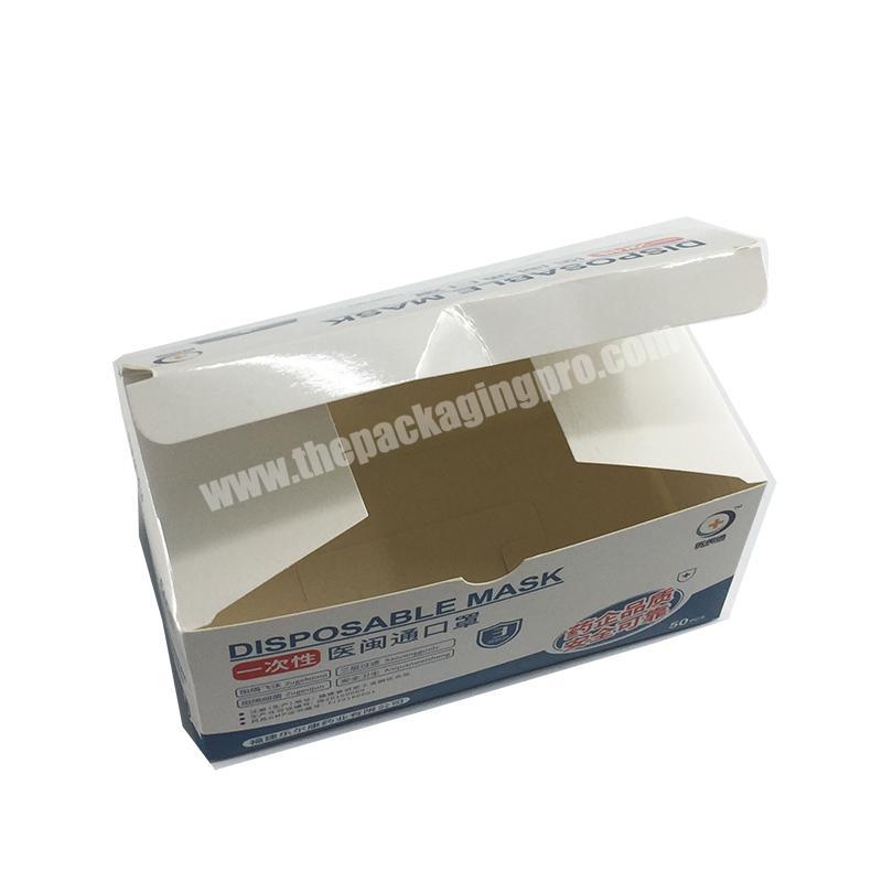 custom printing biodegradable paper 50 pcs pack disposable surgical face mask paper box