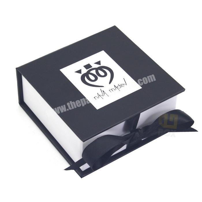 Custom Printing Black Big Cardboard Gift Box With Lid And  Ribbon