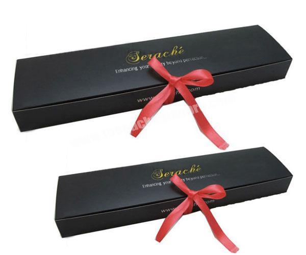 Custom Printing Black Cardboard Foldable Hair Extension Boxes Packaging Luxury