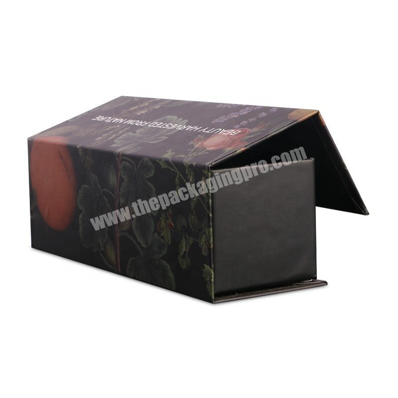 custom printing body lotion magnetic closure paper gift packaging box