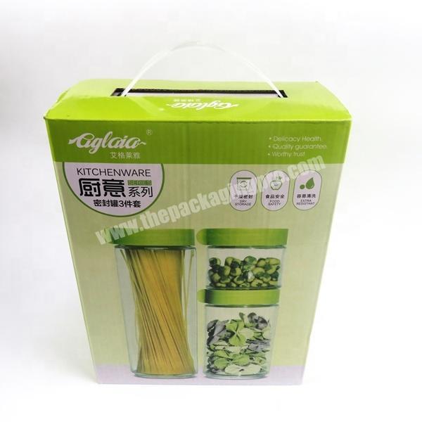 Custom Printing Corrugated Food Fruit Packaging, Wholesale Cheap Sale High Quality Plastic Handle Portable Box