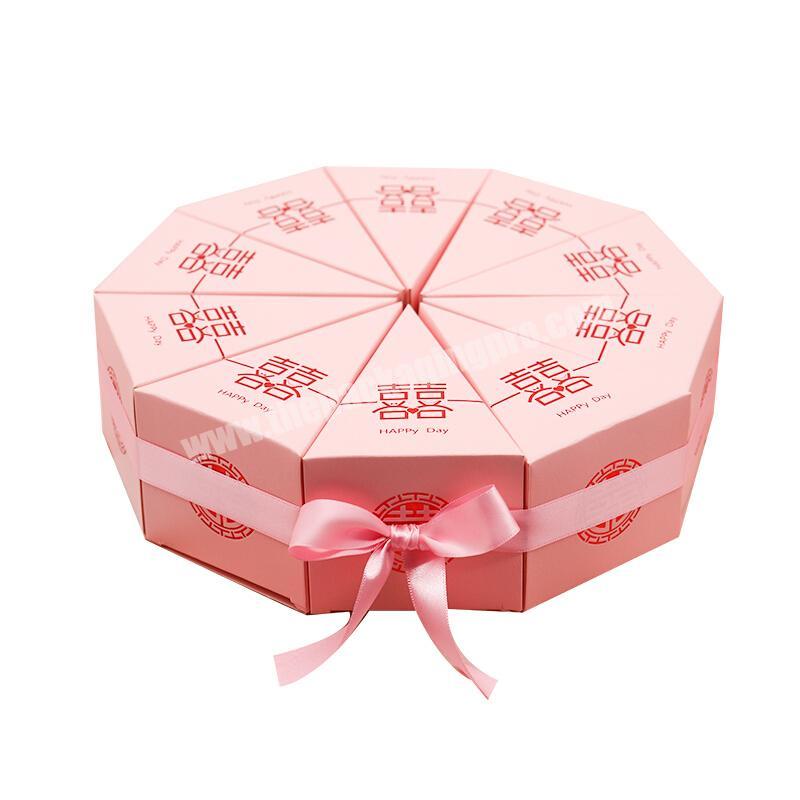 Custom Printing Cylinder Pieces Special Design Floral Print Birthday Christmas Wedding Cake Packaging Box with ribbon