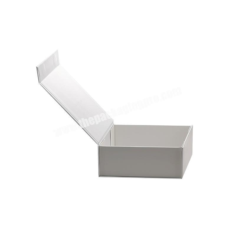 Custom printing design plain white foldable magnetic gift box packaging