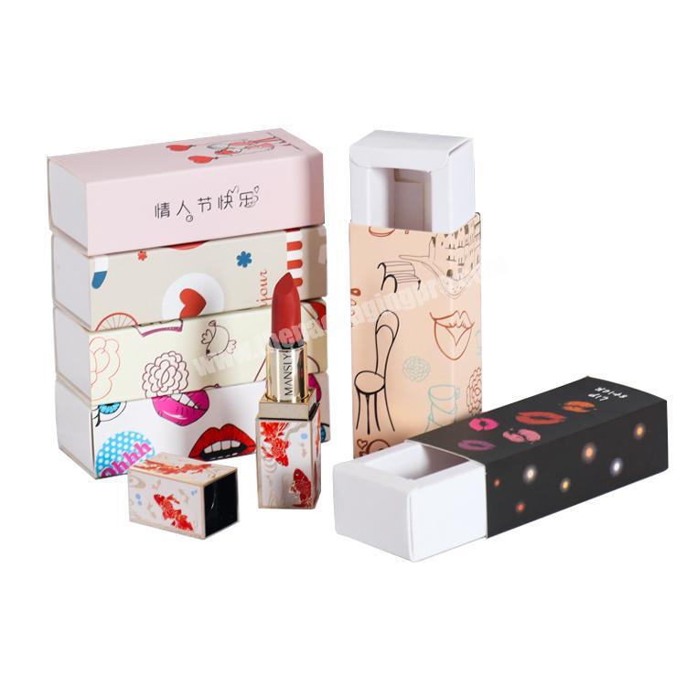 Custom printing drawer paper box  lipstick packaging  , handmade lip gloss packaging box for cosmetic