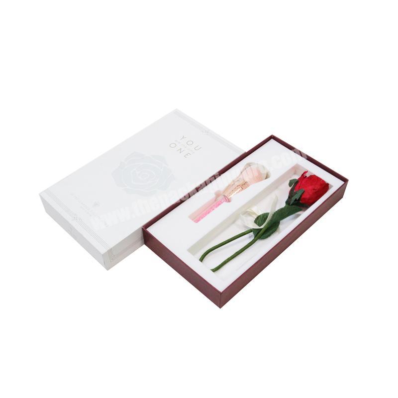 Custom printing exquisite white square lid and base makeup brush tools packaging boxes with velvet inlay