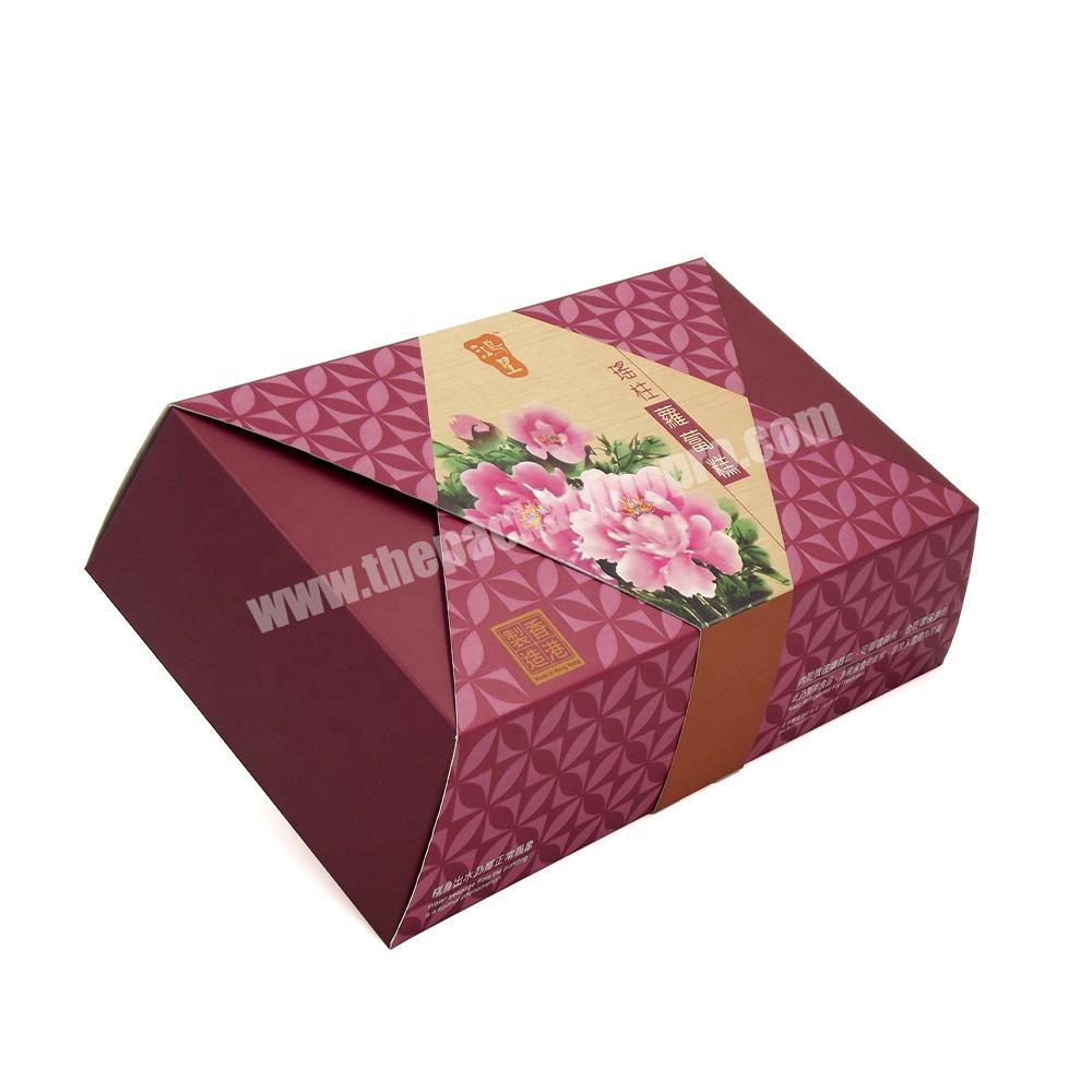 Custom Printing Folding Moon Cake Packaging Box With Foil Stamping