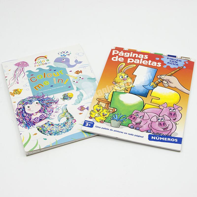 Custom printing kids hardcover painting Watercolor Paint Coloring Book Children's