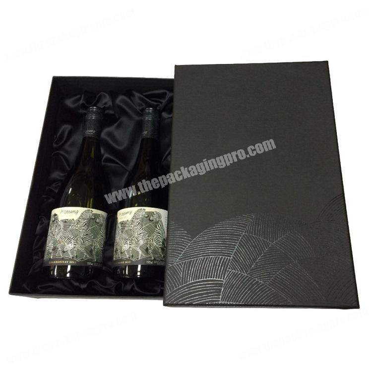 Custom Printing Logo Cardboard Paper Silk Lining Wine Bottle Glassware Set  Gift Packaging Box