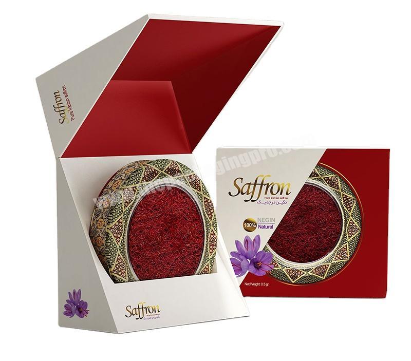 Custom printing luxury gerboard saffron bottle gift pack saffron packaging box
