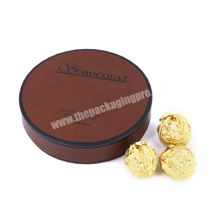 Custom Printing Matt Lamination Luxury Cardboard Packaging Round Chocolate Gift Box