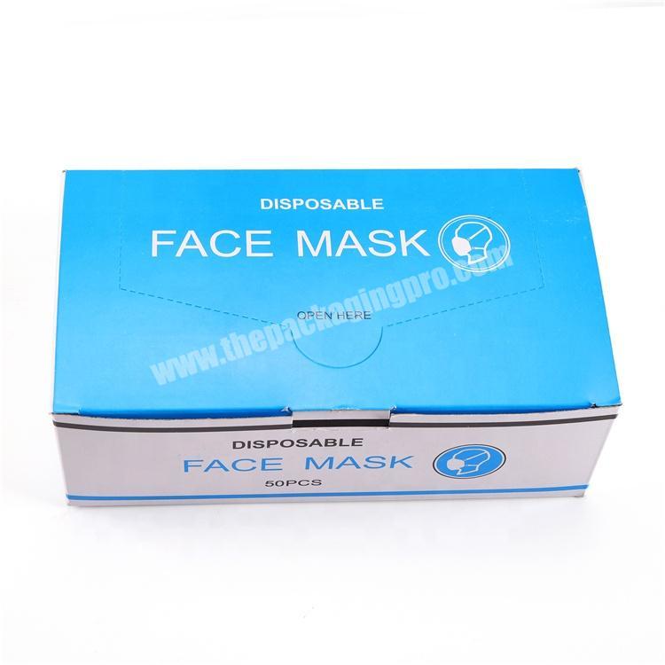 Custom printing  packaging paper box for medical disposable nonwoven 3ply surgical face mask