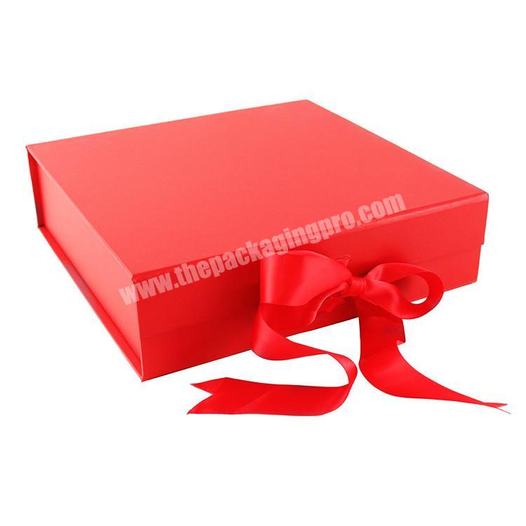 Custom printing packaging shoes personalized magnet box foldable magnetic closure gift box with ribbon for clothing