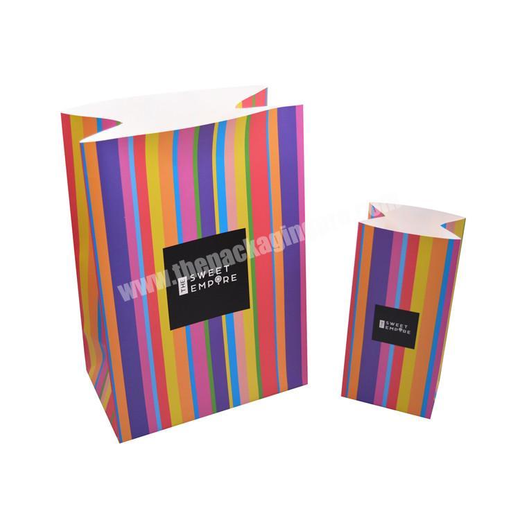 Custom printing packaging sweet candy food kraft paper bag for coear favorpopcorn grocery