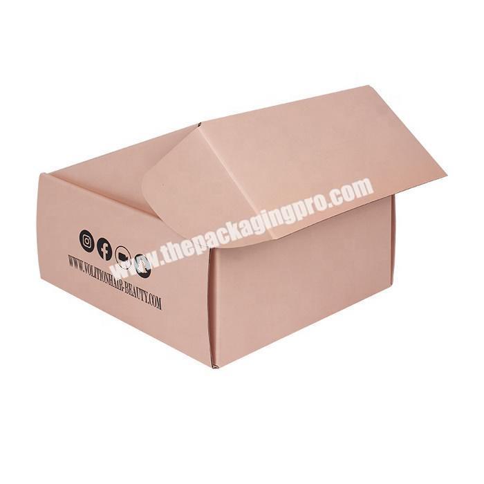 Custom printing paper packaging corrugated box pink color mailer box